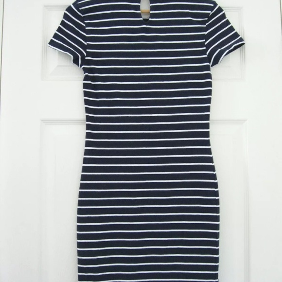 NWT FRENCH CONNECTION Navy & White Striped Dress - Picture 5 of 8
